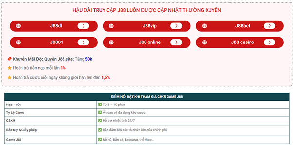 Lợi ích khi nạp tiền tại nhà cái J88